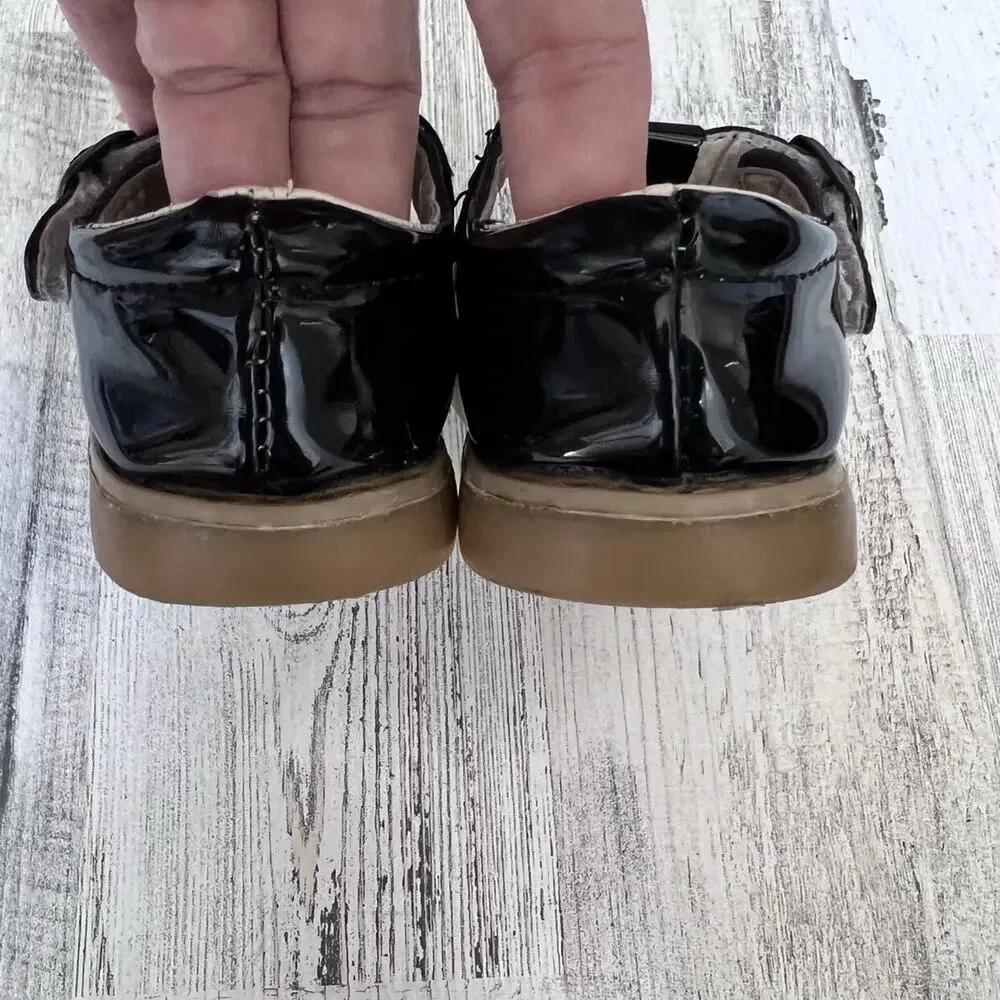 MG Baby Black T-Strap Patent Leather Mary Jane Shoes 5